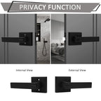 10 Pack Square Privacy Door Levers Black Privacy Door Lock Handleset Keyless Lockset Door Knobs Interior Handles for