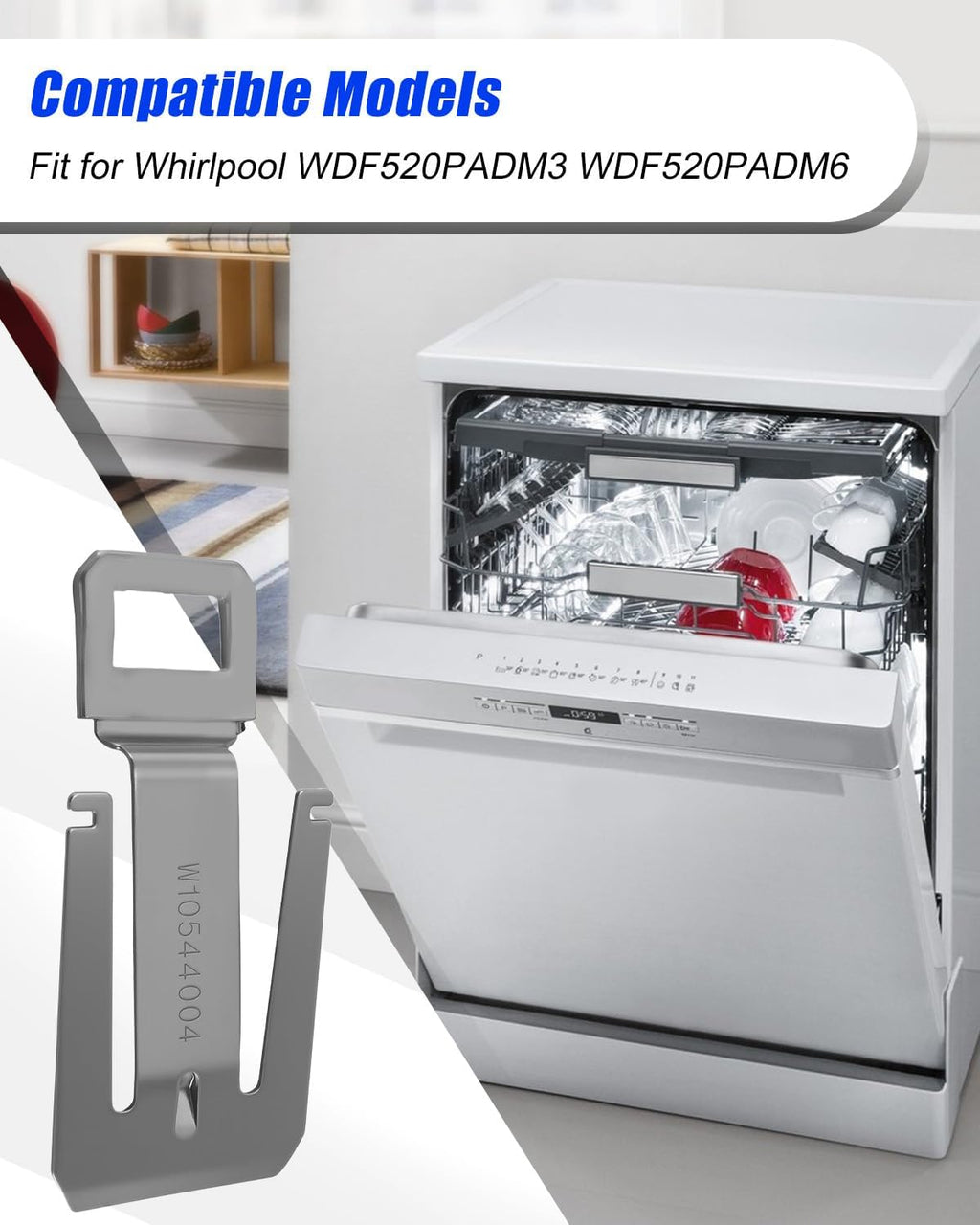 WPW10544004 Dishwasher Door Lock Latch Strike Fits for Whirlpool Kenmore