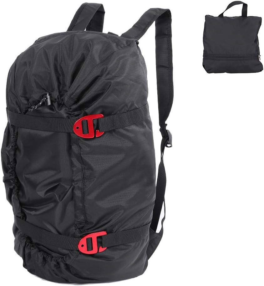 Rock Climbing Rope Bag, Arbor Rope Storage Bag Foldable Backpack with Large Rope Tarp Adjustable Shoulder Straps