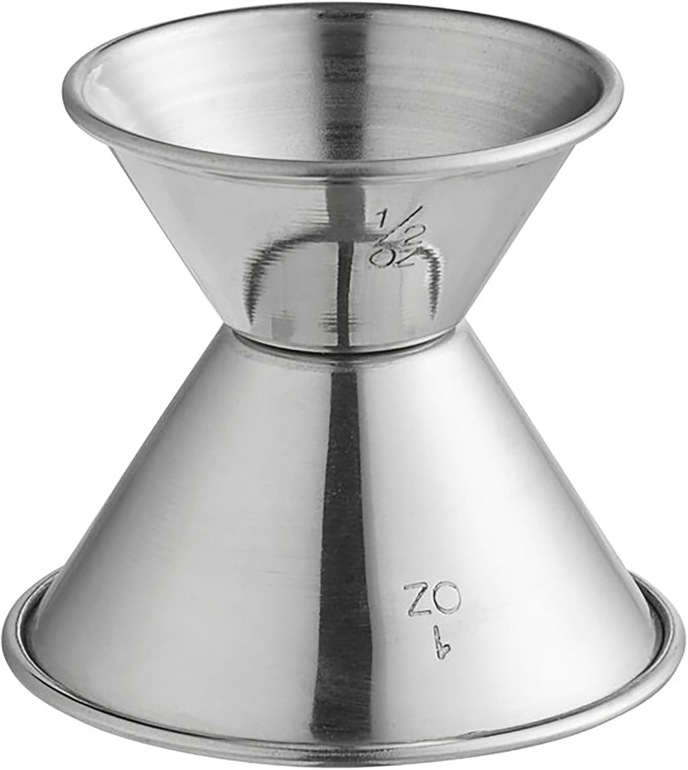 Stainless Steel Double Jiggers 1/2 & 1 oz Bar Jiggers Set of 6 for Cocktail Liquor Measuring