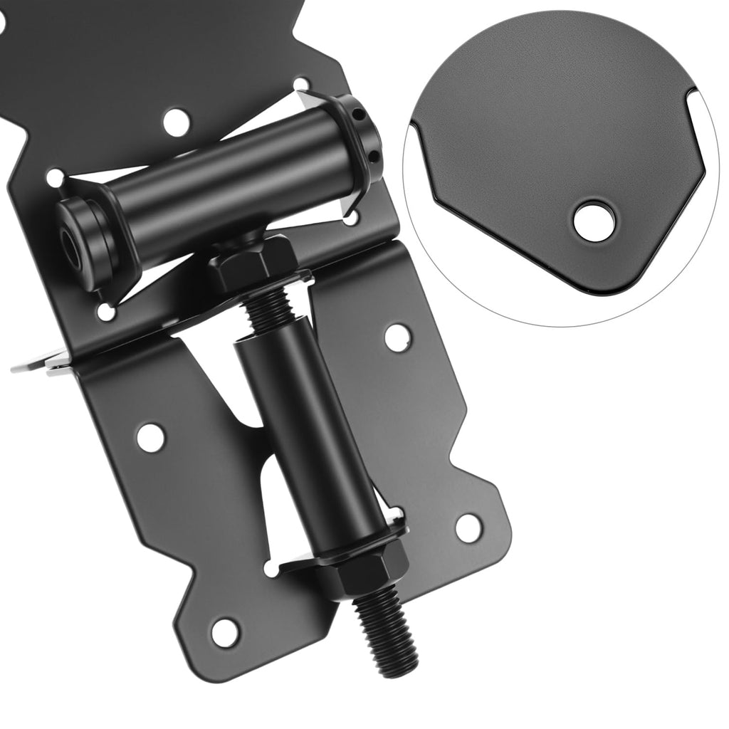 Heavy-Duty Self-Closing Gate Kit - 2 Sets, Hinges and Latch, Gate Hardware Kit, Includes 2 Latches, 4 Hinges