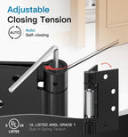6 Pack Self Closing Door Hinges, 4.5" x 4.5" Spring Loaded Hinges