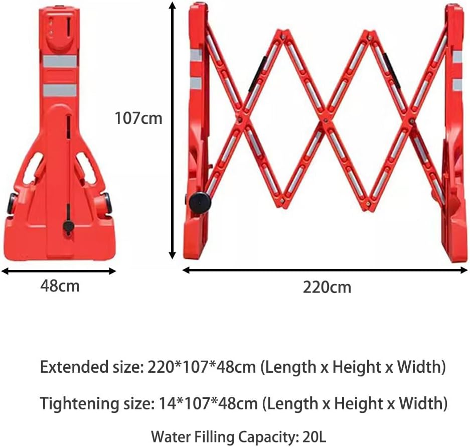 Expandable Plastic Barricade, Retractable Traffic Fence Flexible Crowd Control Barriers Guard Easily Assembled Safety