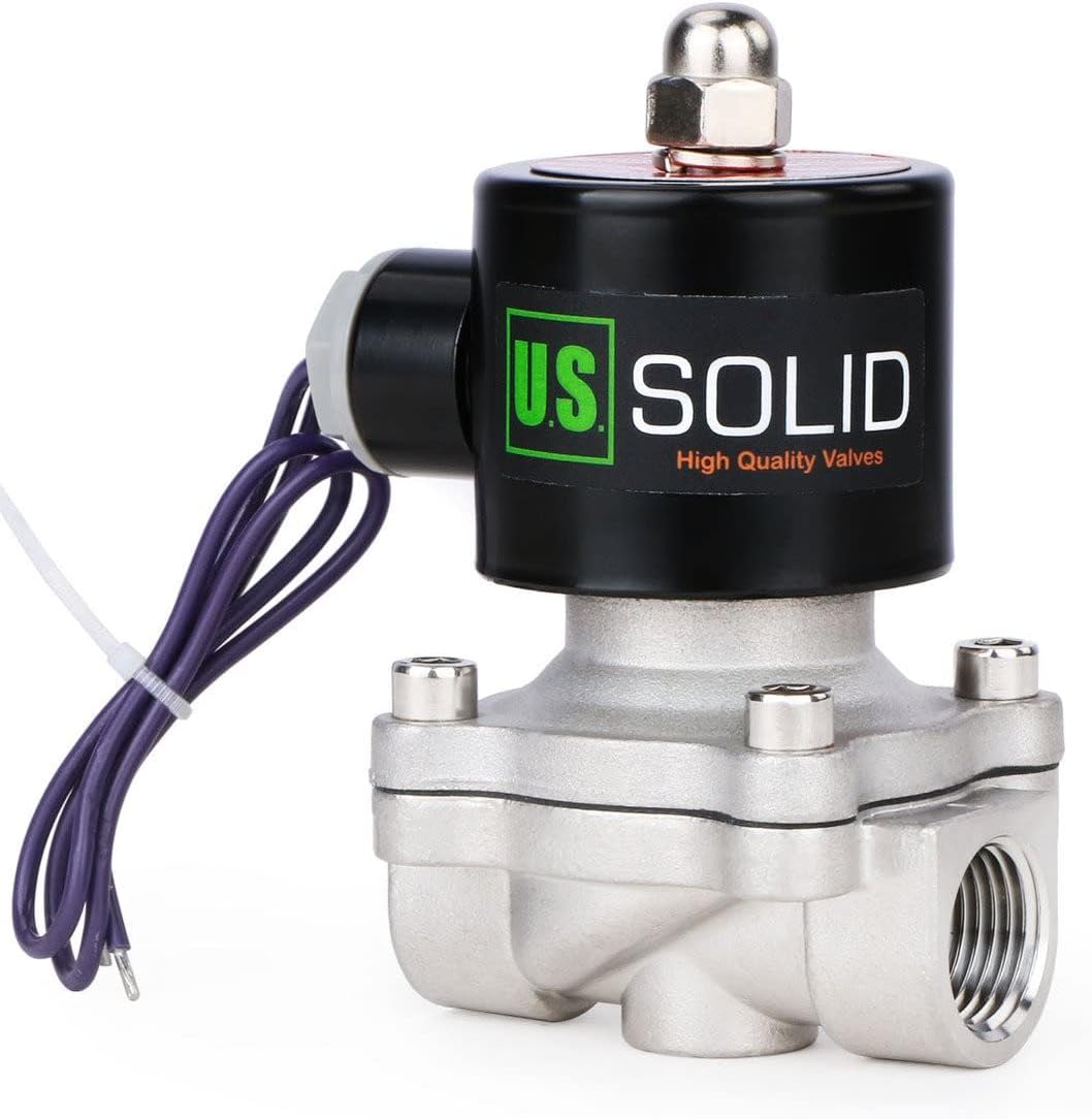 U.S. Solid 1/2" Stainless Steel Electric Solenoid Valve 12V DC Normally Closed