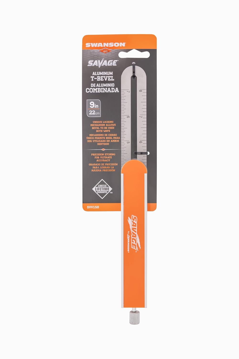Swanson 9” Sliding T-Bevel Angle Layout Gauge Tool, Stainless Steel Blade | Premium 9-inch sliding bevel gauge
