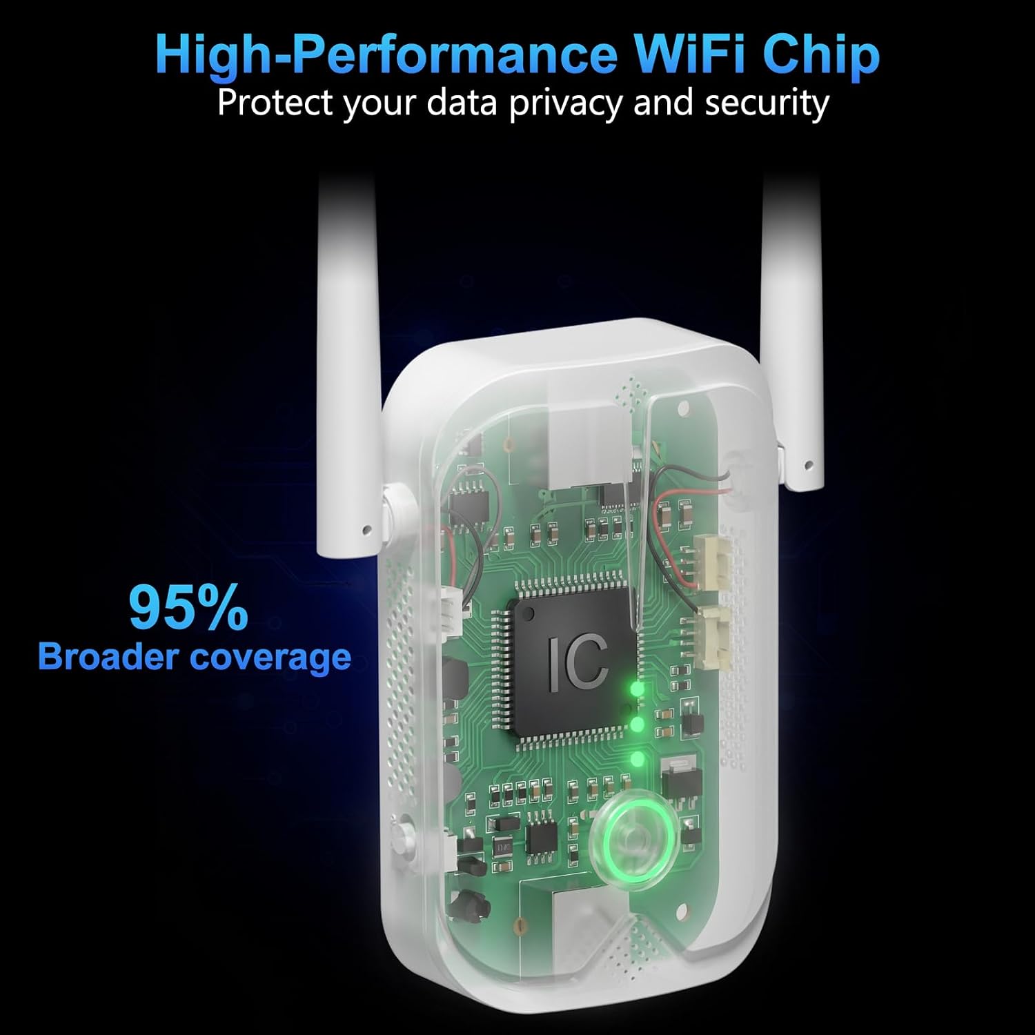 WiFi Extender Signal Booster Up to 10000sq.ft and 85+ Devices | Wireless Internet Repeater, Long Range Amplifier with
