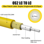 OS2 LC to LC Fiber Patch Cable Single Mode 3M(10ft), 5Pack