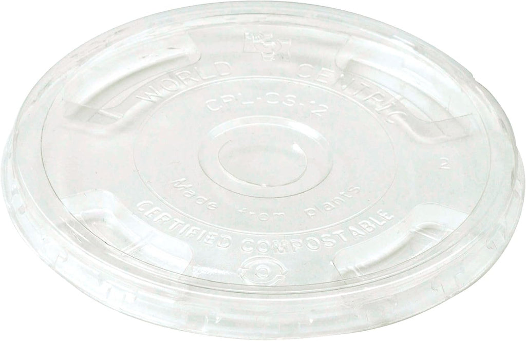 Compostable Cup Lids 9-24 oz - Made from Plants, Leak-Resistant - 100 Pack