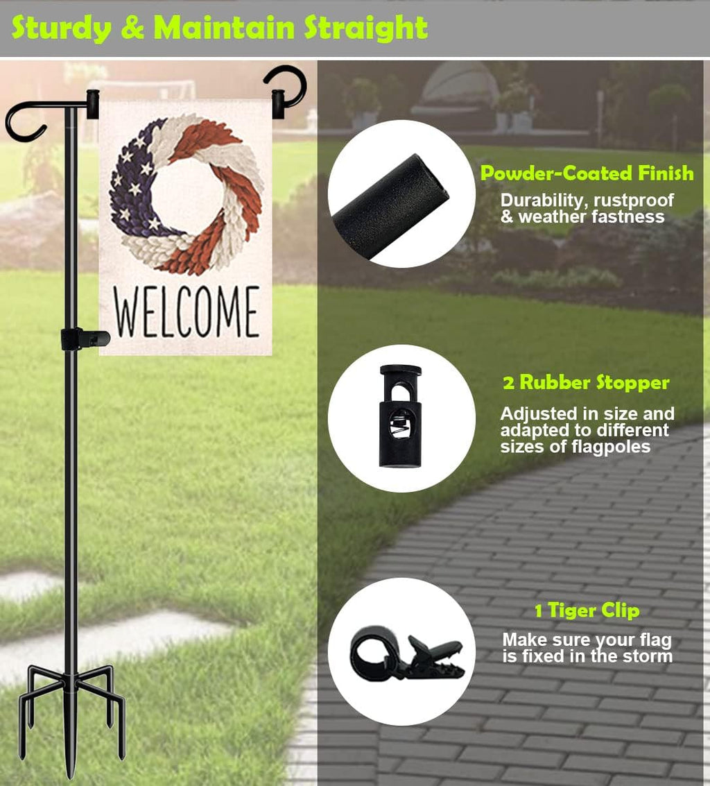 50-inch Outdoor Garden Flag Stand, Extra Tall Yard Flag Holder for Outside 12x18 Home Patio Decor, 1-Pack