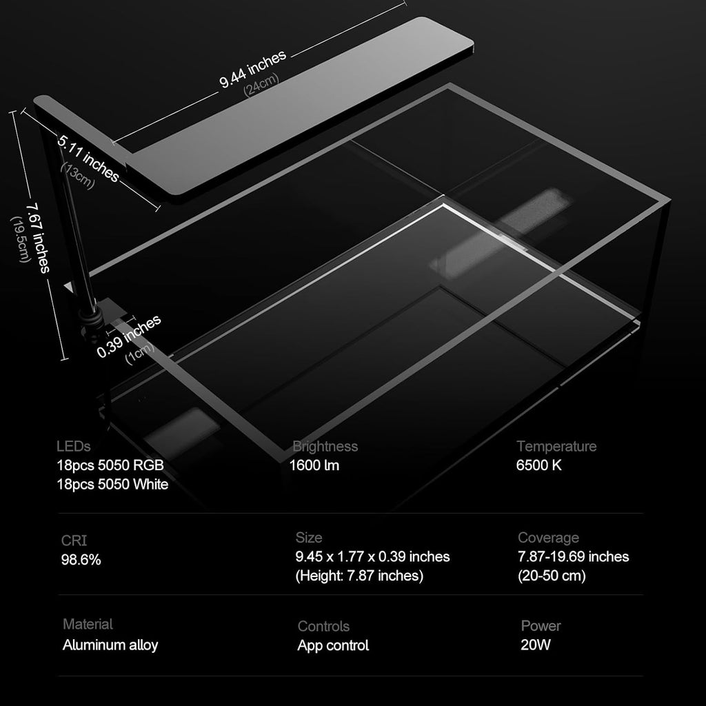 Solo Series Nano Aquarium Light for Freshwater and Planted Tanks