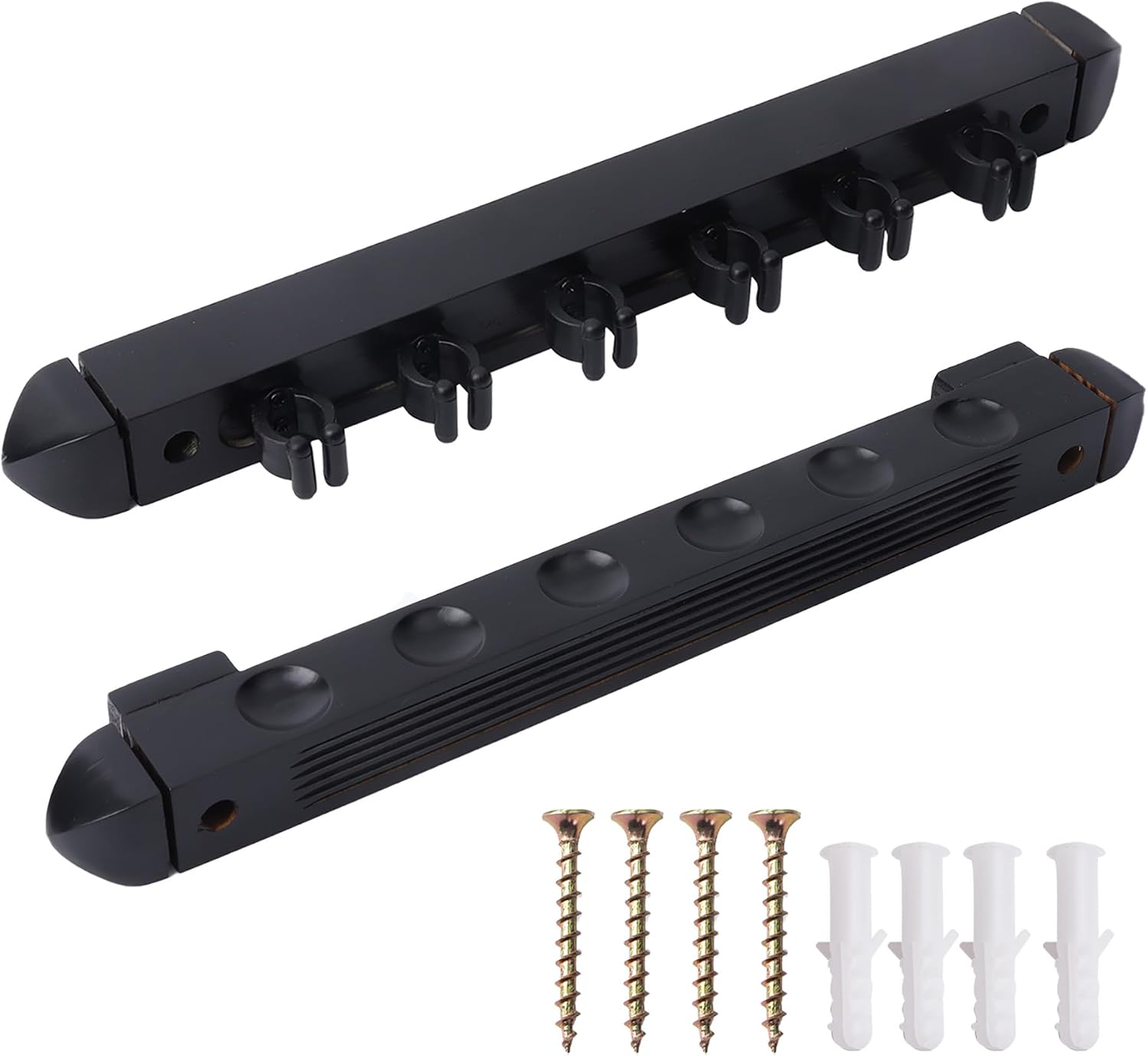 GSE 2-Piece Wooden Wall Mounted Billiard Pool Cue Rack Holds 6/8/12 Cues | Several Colors Available, Pool Stick