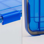 32 Quart Clear Plastic File Storage Box with Gasket Sealed Lid, Legal Size Airtight Document Organizer Bin, Stackable