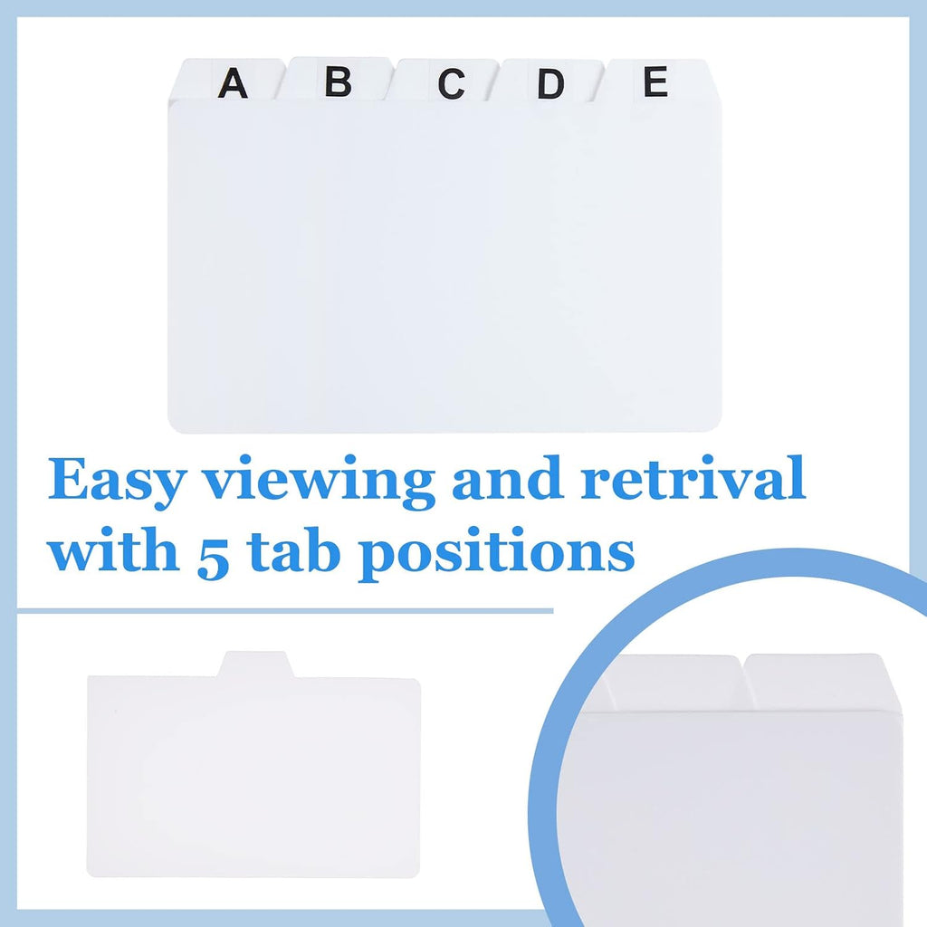 50 Pcs Index Card Dividers 3 x 5 Inch Index Card Dividers with Cards Guides with 2 Pcs A-Z Alphabet Number Stickers