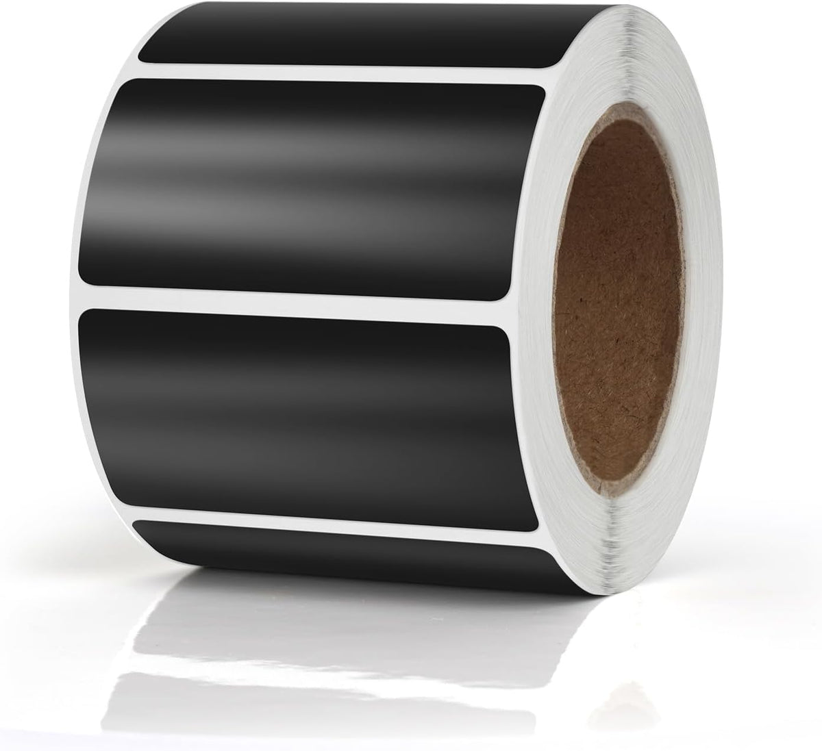 Black Rectangle Labels 2 x 1 Inch Blank Stickers Roll 500 Pcs