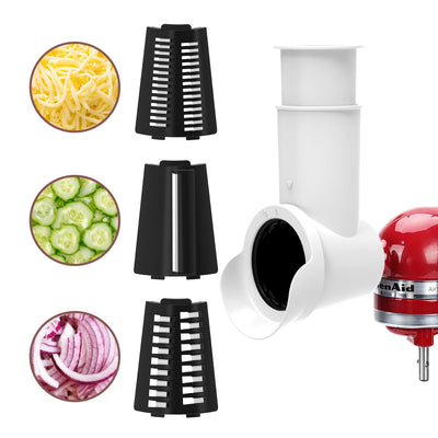 kitchen aid cheese grater attachment for kitchenaid stand mixer,Slicer Shredder Attachment for Kitchenaid,Food Processor with 3 Blades for cheese and Vegetable Salad Grater,Dishwasher Safe