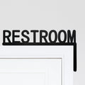 Metal Restroom Door Topper Black Restroom Sign(Right Side)