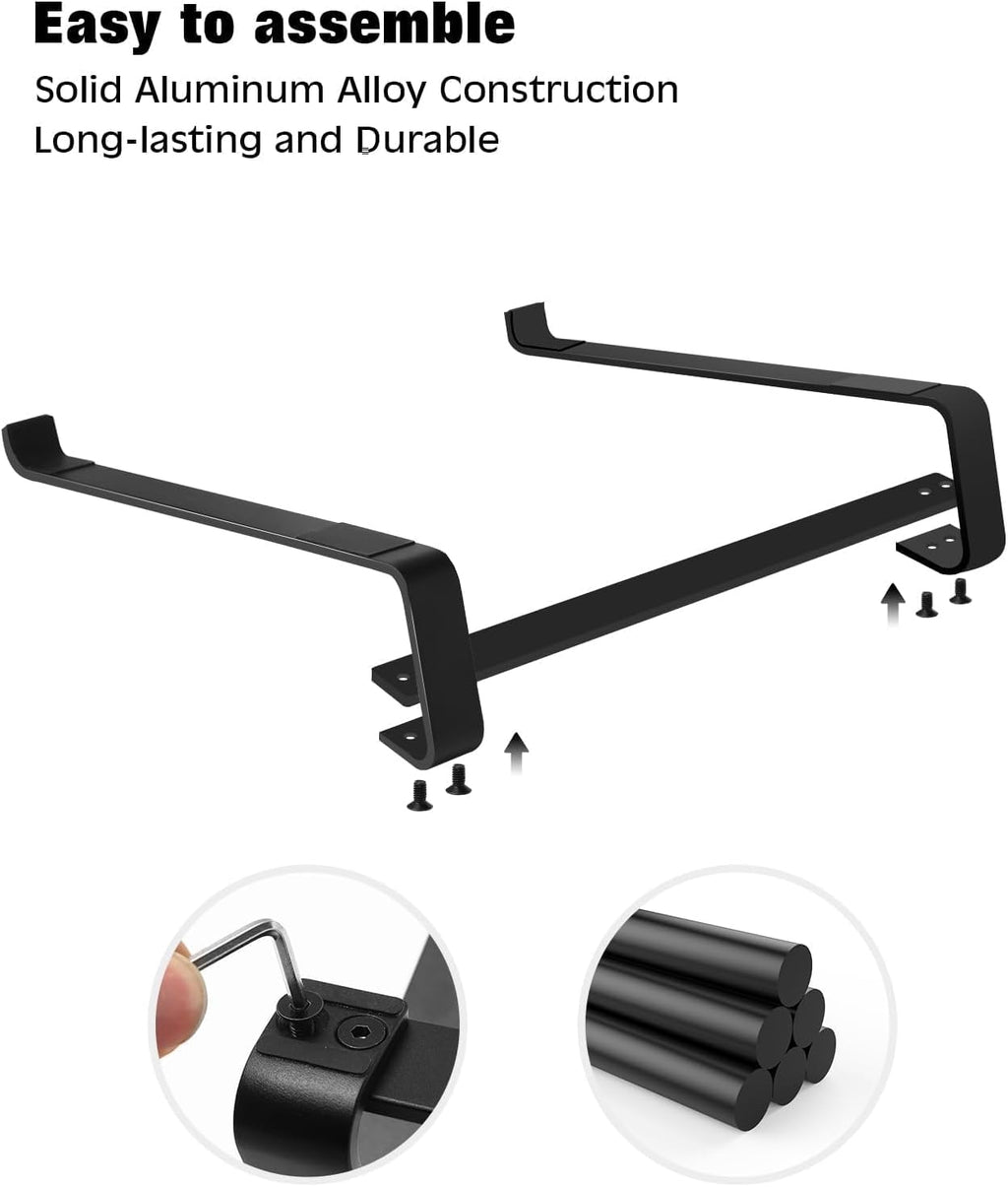 Aluminum Laptop Stand for Desk - Cooling Ergonomic Design - Fits MacBook Air Pro/DELL/HP/Lenovo/ThinkPad/Alienware