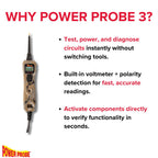 Power Probe 3 Circuit Tester, Supplies Power & Ground (PP3CSCAMO)