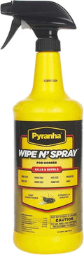 Pyranha Wipe & Spray Oil Base Fly Spray for Horses, 32oz