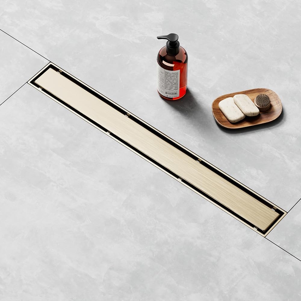 Linear Shower Drain 60 Inch, Brushed Gold