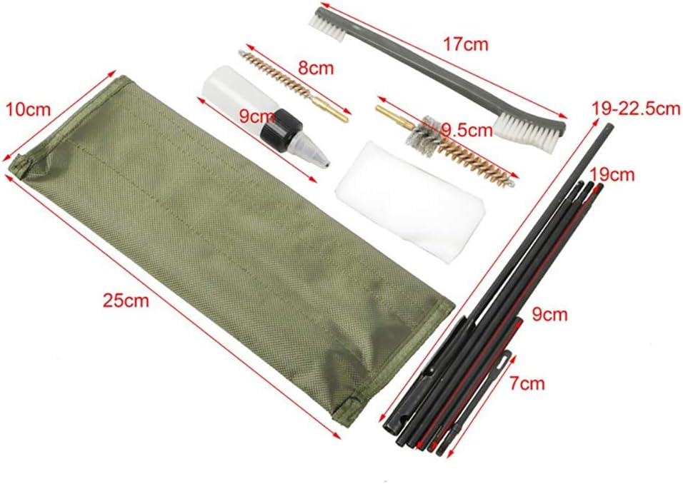 Funpower Rifle Gun Cleaning Kit Set Pistol Brushes Cleaner for 5.56mm .223 22LR .22 Cal