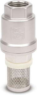 1/2" NPT Foot Valve with Filter, Stainless, Heavy Duty, Female Thread, DN15