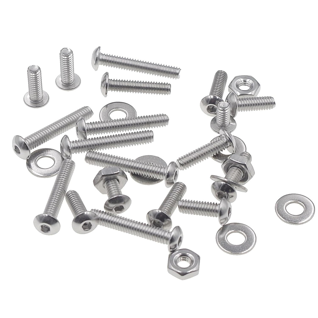 #8-32 UNC 304 SS Button-Head Socket Cap Screws, Nuts & Washers Kit