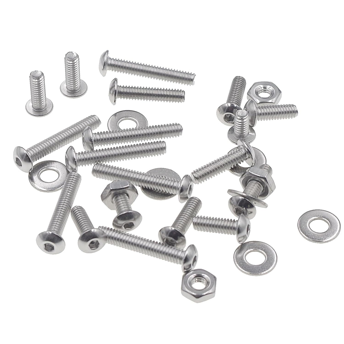 #8-32 UNC 304 SS Button-Head Socket Cap Screws, Nuts & Washers Kit