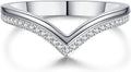 Moissanite Curved Wedding Band for Women, D Color VVSI Clarity, Moissanite Wishbone Stacking Ring, 5X 14K Gold Plated