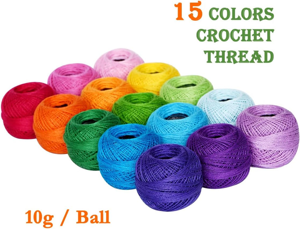 20 Pack Crochet Thread kit knittting kit for Knitting and Crochet Perfect Beginner Kit