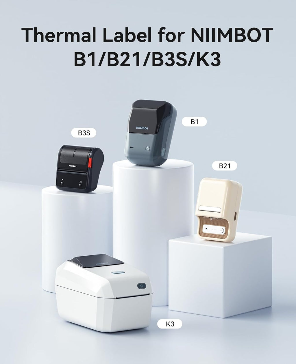 50x30mm Thermal Labels, 3Roll White Labels for B Series Label Maker