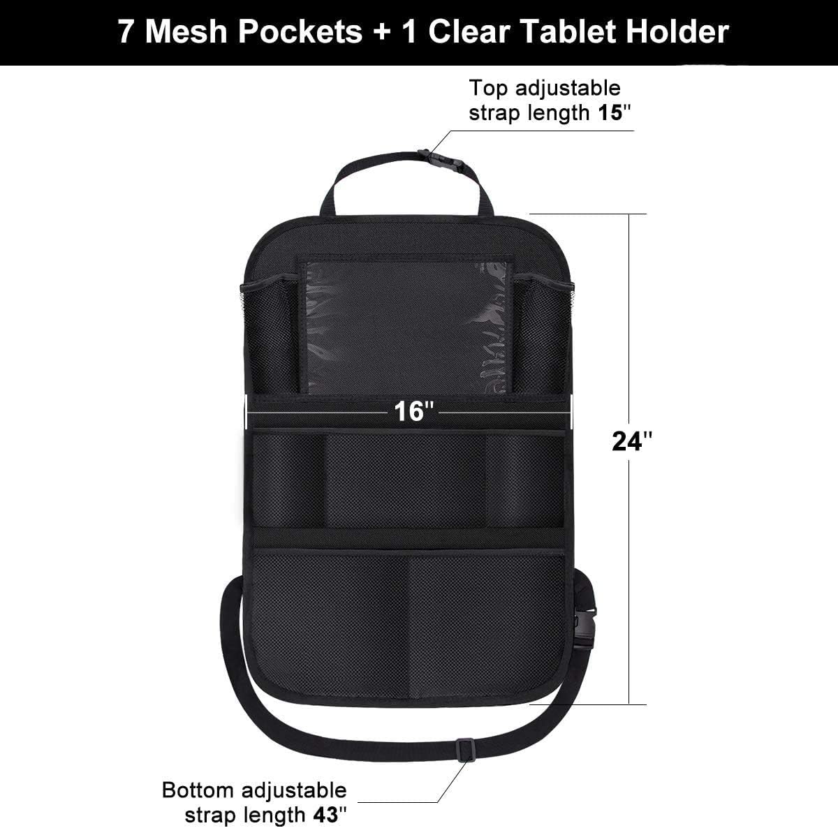 Backseat Car Organizer Mats Back Seat Organizers and Storage Bag with Touch Screen Tablet Holder for Kids Toddlers