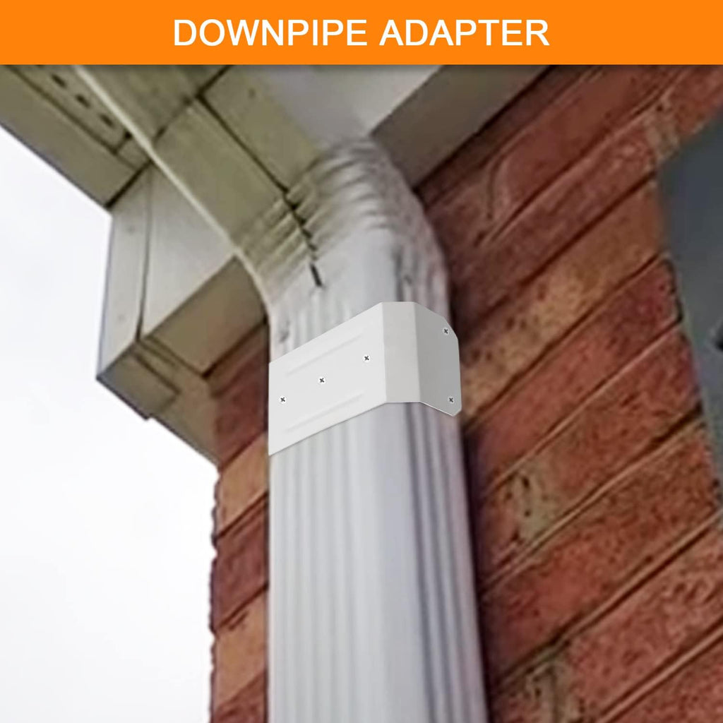 Downspout Adapter Gutter Pipe Clip Hidden Bracket 3x4 White Set of 2