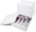 3200-Count Trading Cardboard Card Storage Boxes 4 Pack, 4 Row White Card Box with 64 Dividers, MTG, TCG Card Organizer