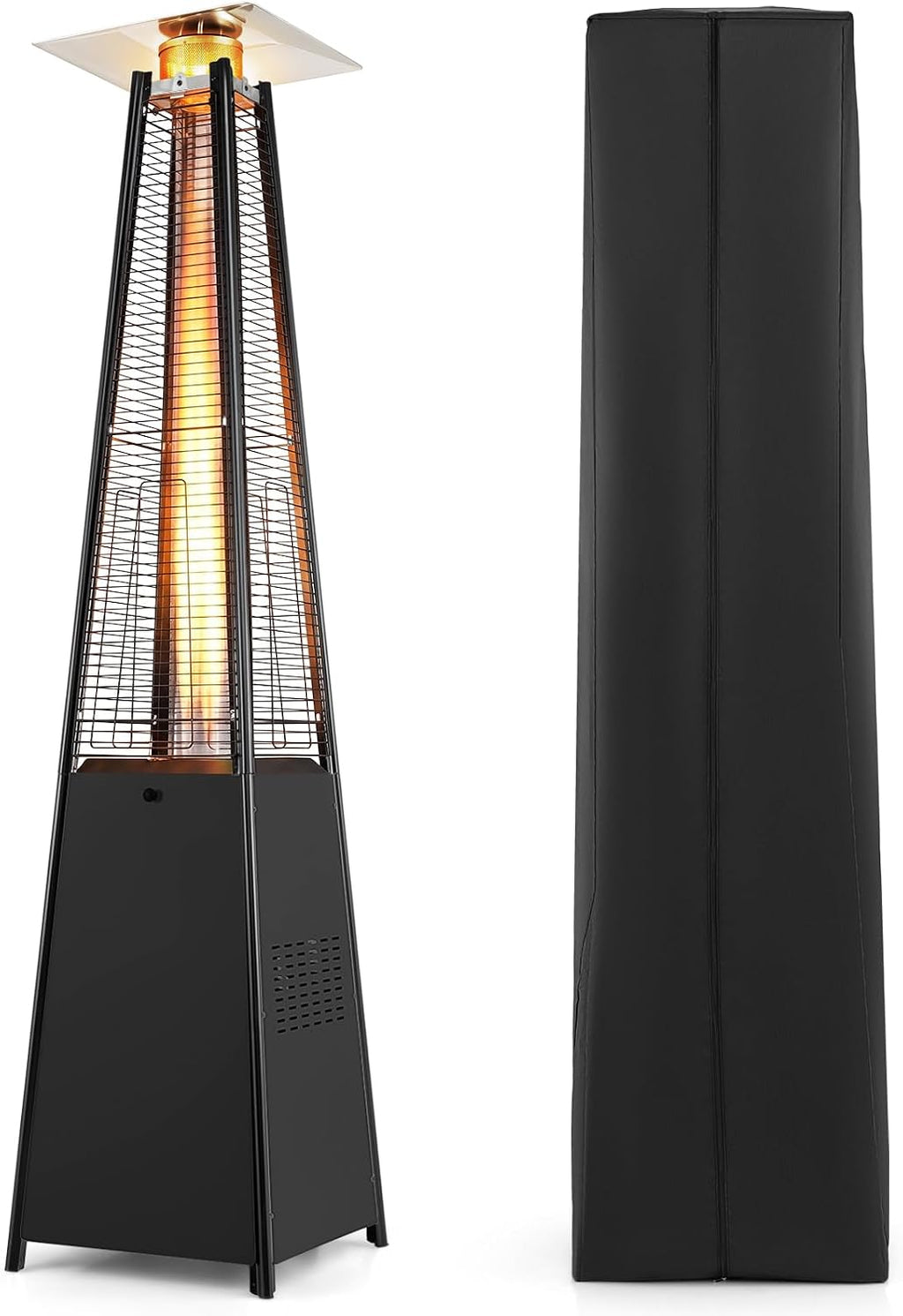 45000 BTU Pyramid Patio Heater with Wheels & Zippered Cover