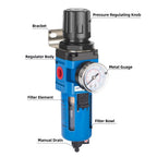 NANPU 1/2" NPT Compressed Air Filter Regulator Combo Piggyback
