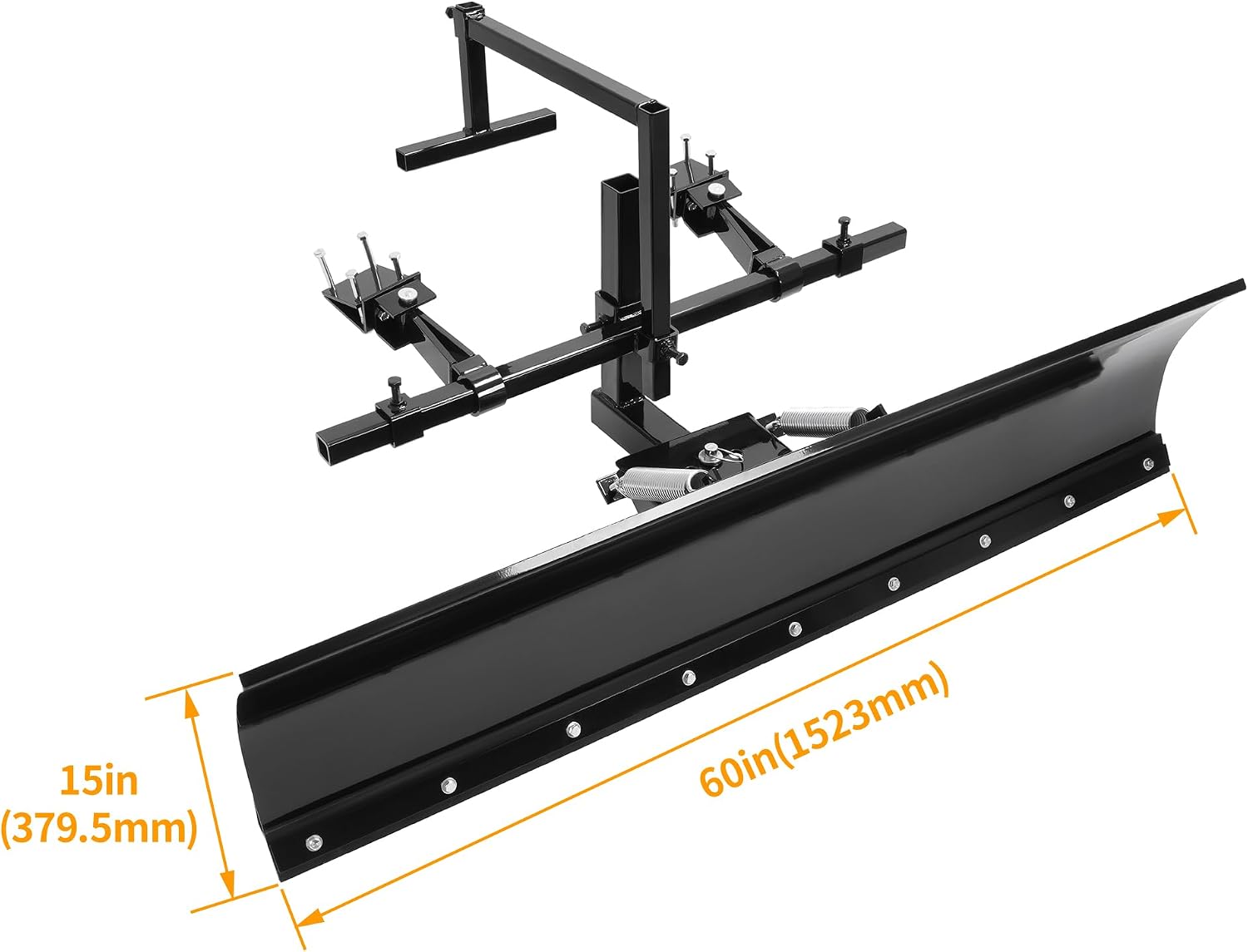 60 In Universal Black Snow Plow Blade Compatible with 5ft Wide Zero Turn Mowers Snow Plow Powder Coated Adjustable