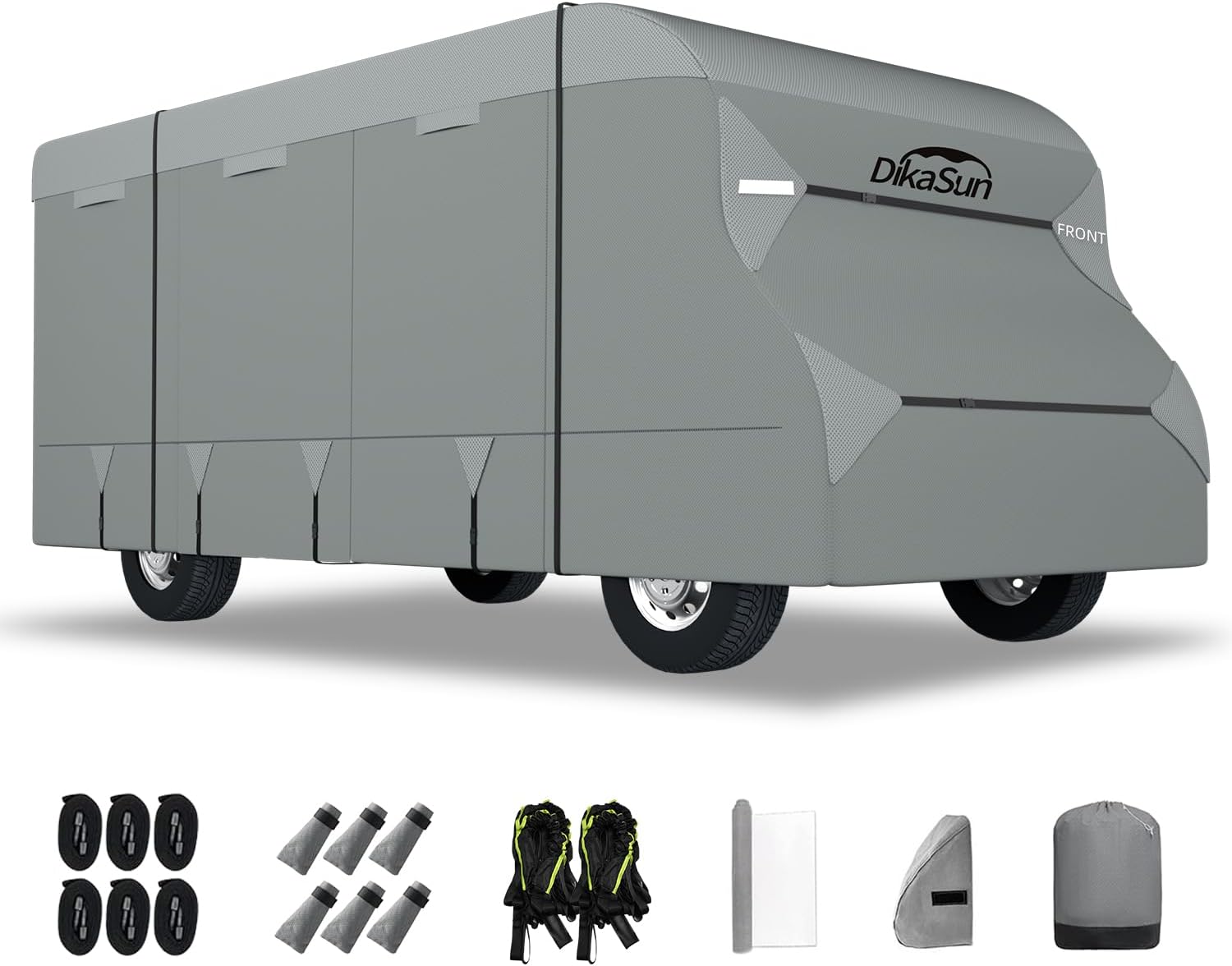 Class C RV Cover 23' ~ 26', 7 Layers Top Motorhome Cover, Heavy Duty Anti-UV Camper Cover Windproof Ripstop Class C