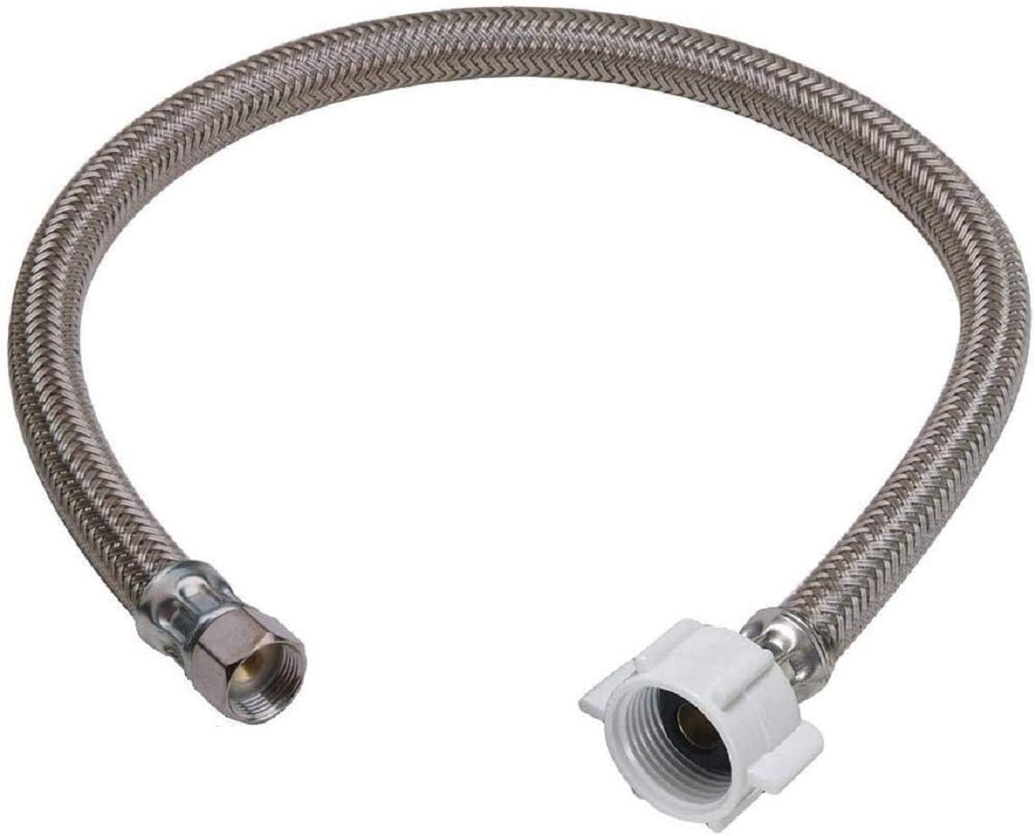20-Inch x 3/8 Female Compression Thread x 7/8" Ballcock Toilet Water Supply Connector Line Braided Stainless Steel