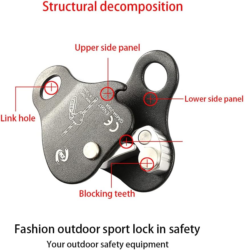 Climbing Rope Grab, High Strength Self Locking Safety Protective, Climbing Ascender Fall Protection Belay Device