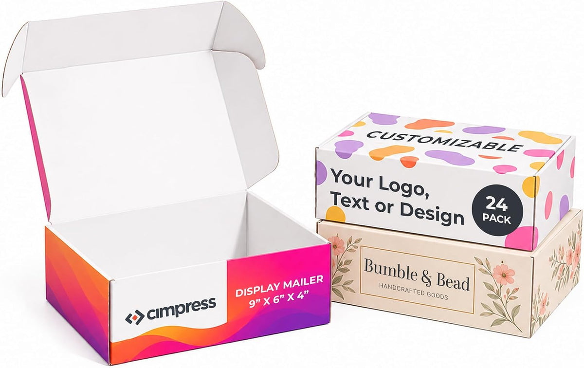 Personalized Mailer Box, Add Logo or Text, 9" x 6" x 4", Pack of 24