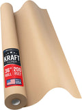 36" x 2,400" (200') Brown Kraft Paper Roll - Made in USA - Craft Paper for Banner Bulletin Board Art Table Covering