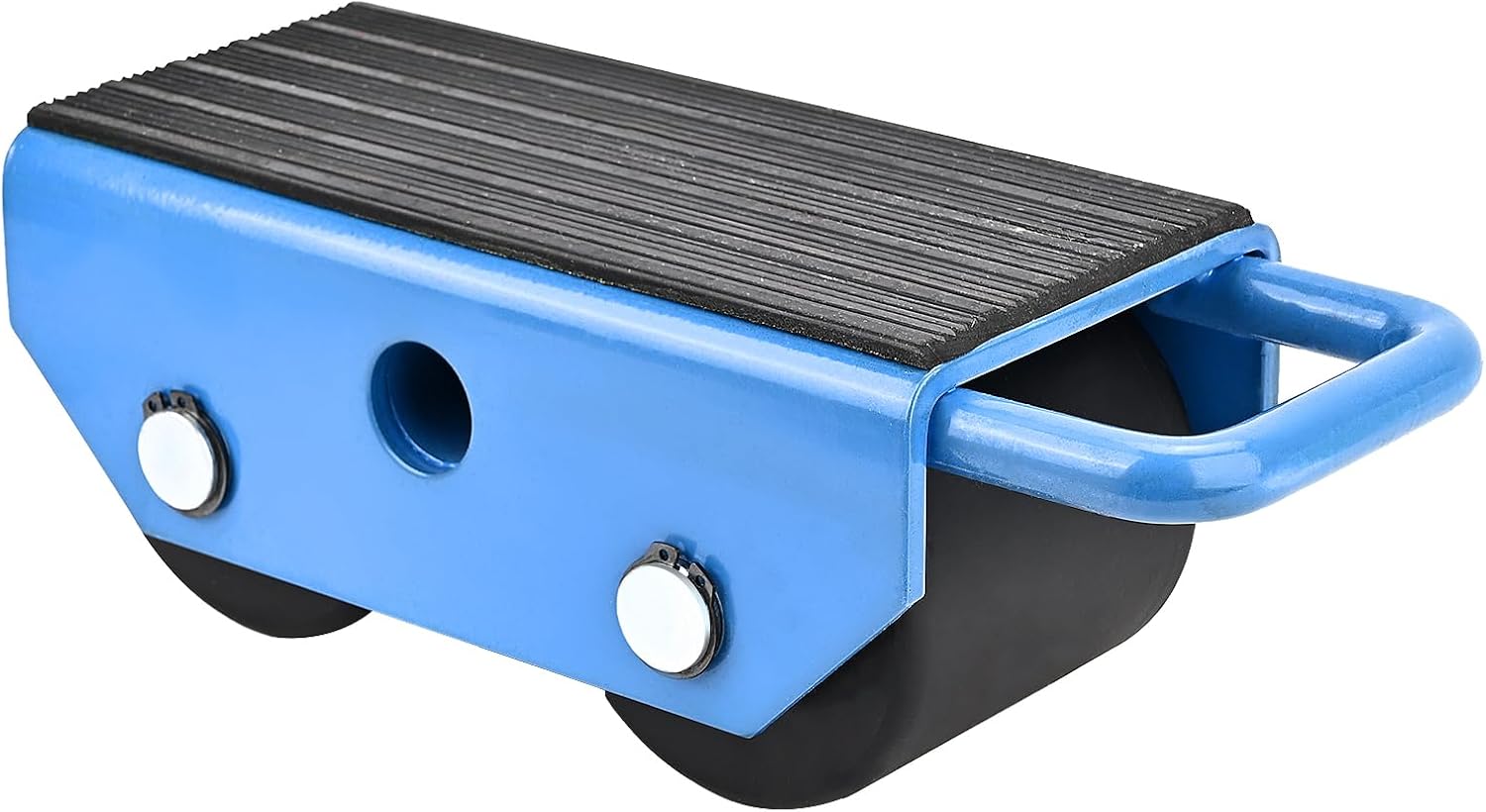 Fixed Machinery Skates for Machine Moving 5500 lbs, 2 Nylon Rollers | Carbon Steel Frame, 2 Nylon Rollers, Rubber