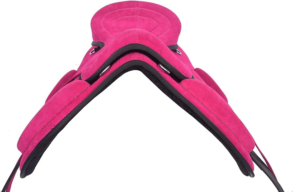 Treeless Bareback Horse Saddle Pad with Girth & Stirrups, 10-18" Seats