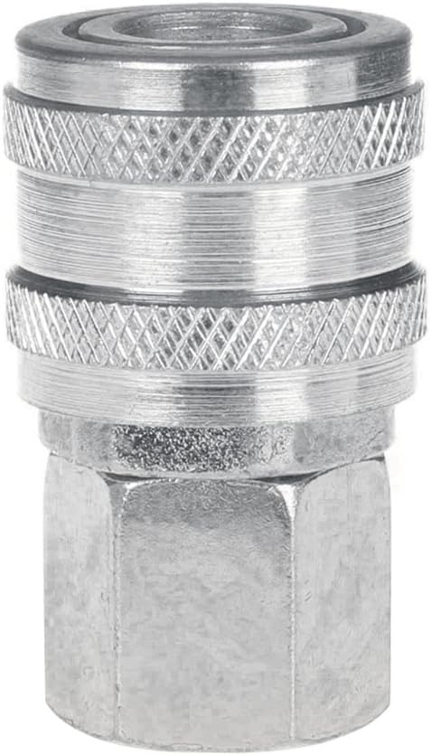 Air Coupler and Plug Kit, 1-pc 1/4'' FNPT ARO Style Coupler&1-pc 1/4'' MNPT ARO Style Air Plug with Sealant, Air Compressor Accessories Kit