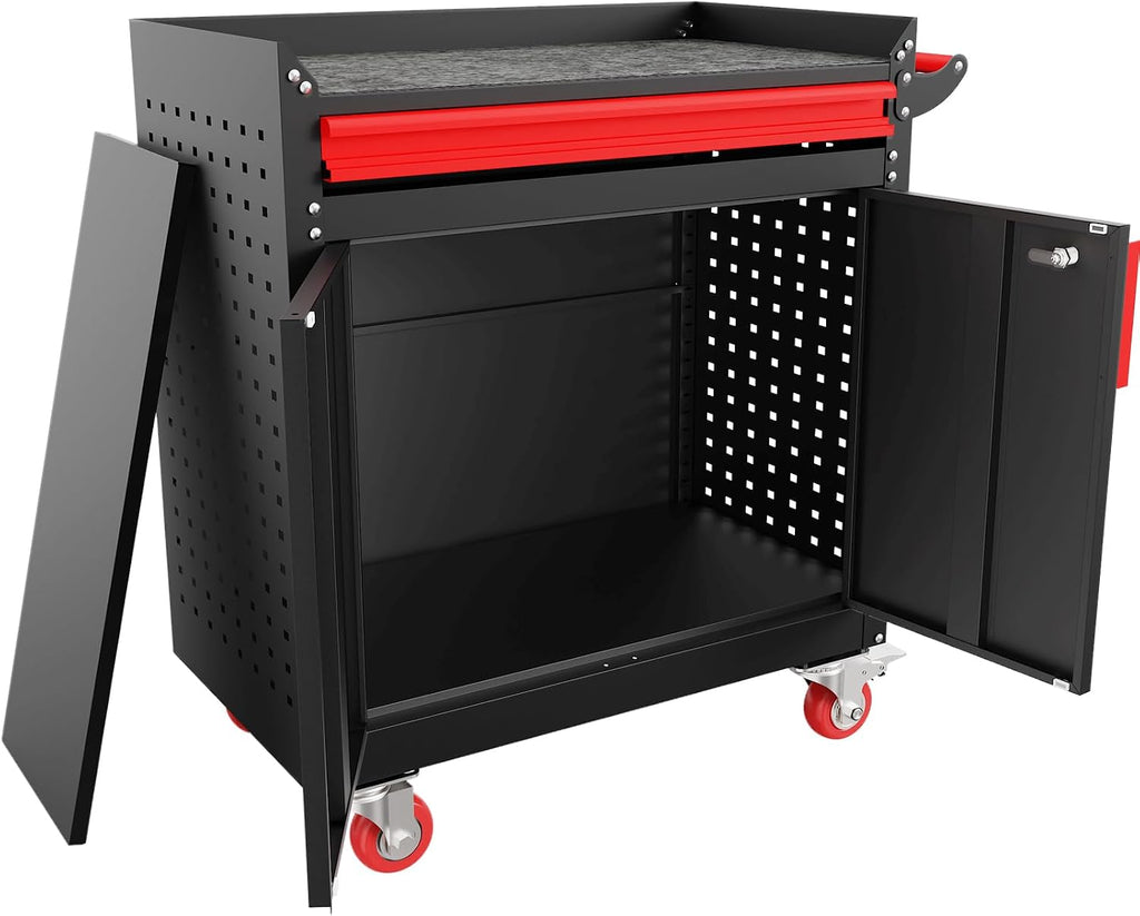Heavy Duty Utility Cart,Metal Utility Service Cart 550 lbs Capacity,Rolling Tool Cart with Locking Casters,Adjustable