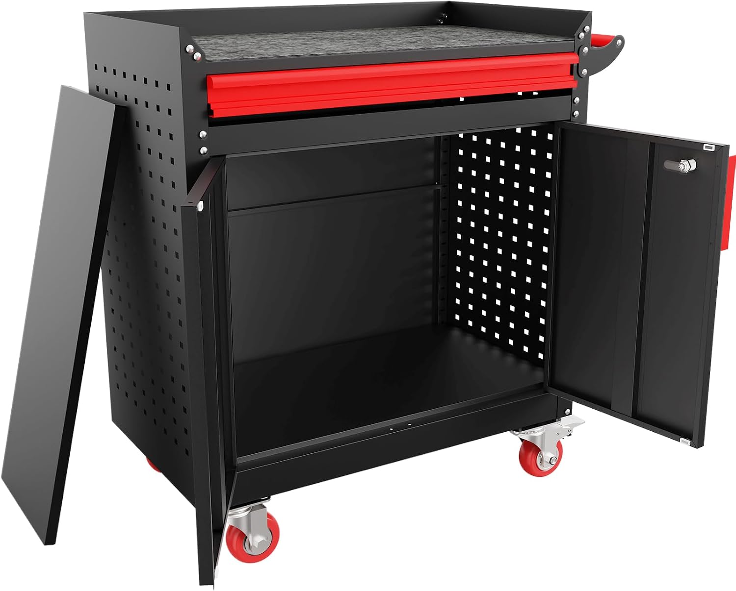 Heavy Duty Utility Cart,Metal Utility Service Cart 550 lbs Capacity,Rolling Tool Cart with Locking Casters,Adjustable