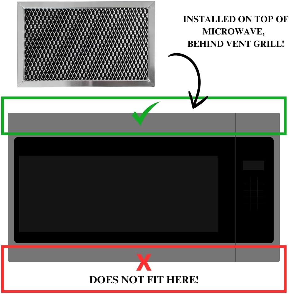 Microwave Charcoal Filter Compatible with GE Model Numbers JVM1542WF002, JVM1540DM1BB, JNM3163DJ2BB, JVM1533BD05