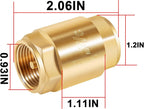2 Pcs 3/4 NPT Thread Spring Check Valve, Brass Non Return One Way Valve Horizontal Vertical Inline Water Spring Check Valve for Well, Pump, Tank, Backflow Prevention 2 Pack