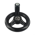 6 Inch Spoke Hand Wheel with Revolving Handle for Lathe Milling Machine - 3/4 Bore Plastic Crank(12x100mm)